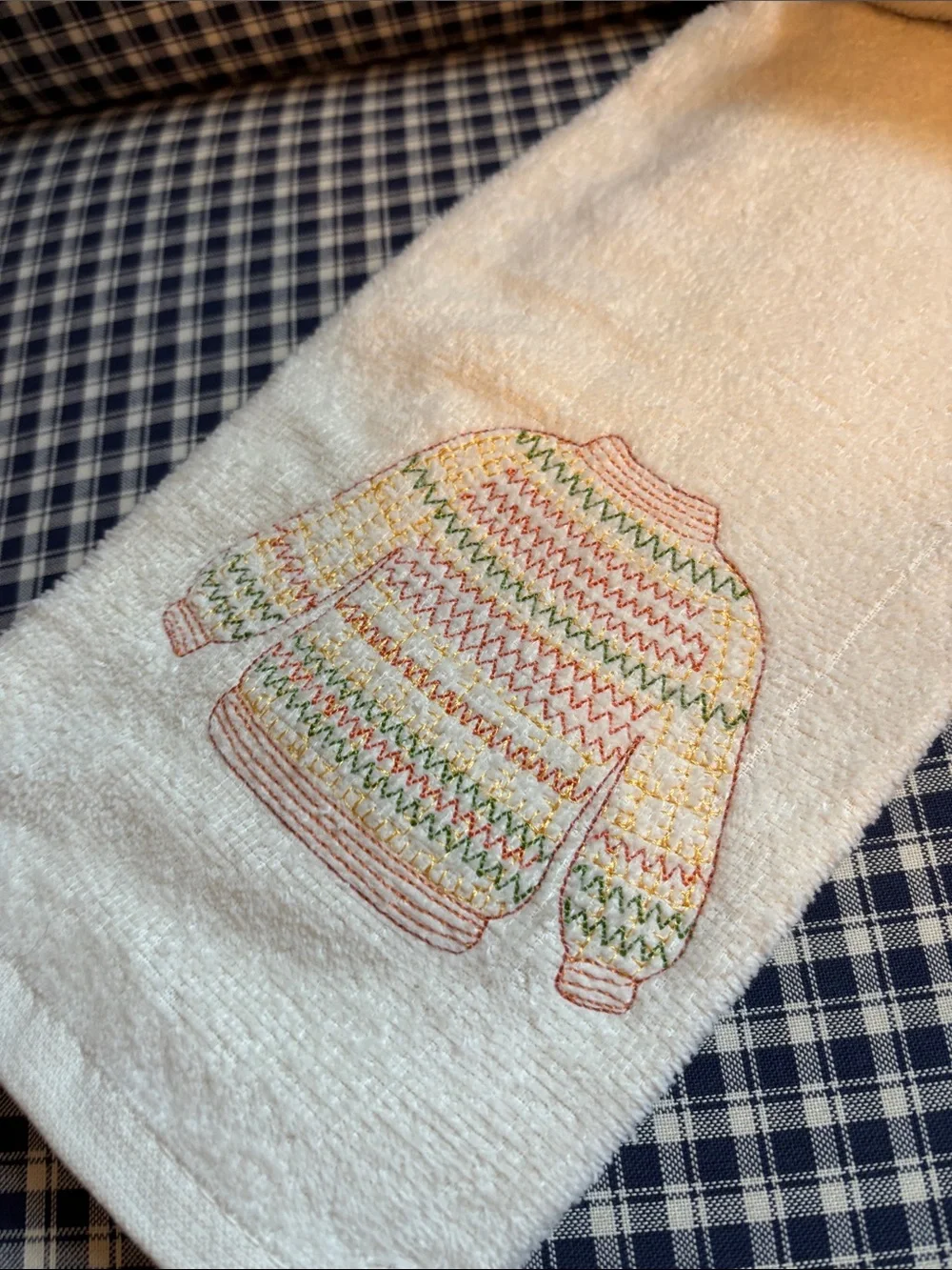 Embroidered 'Sweater Weather' Cream Kitchen Towels - Set of 3
